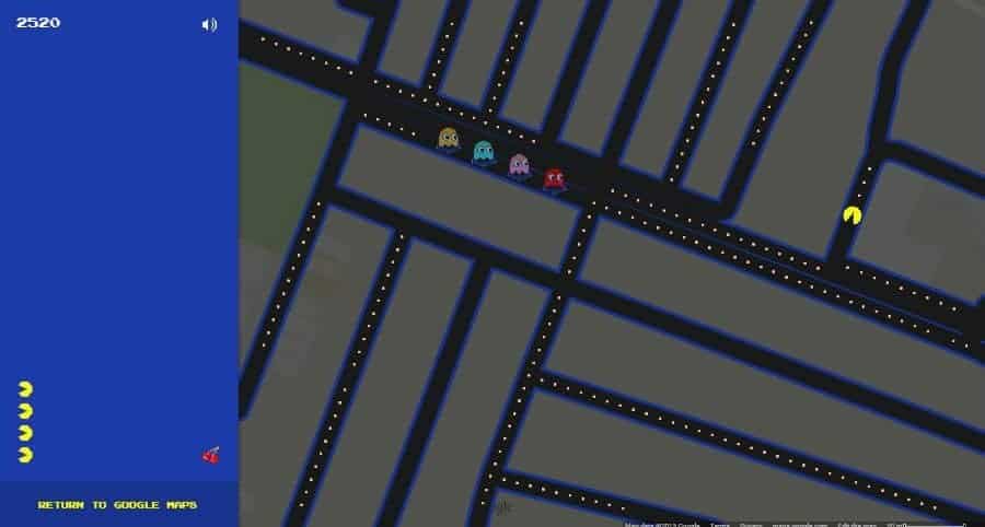 Pacman on Google Maps