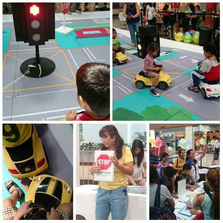 A collage of pictures of children playing with toy cars, presented by Volkswagen Philippines for The Child Safety Initiative.