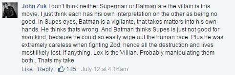 Batman Vs Superman Comment