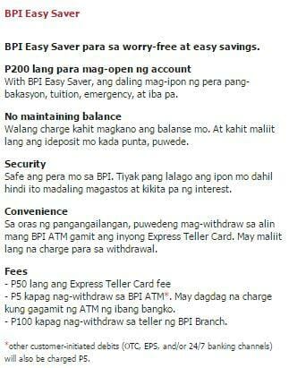 BPI Easy Saver