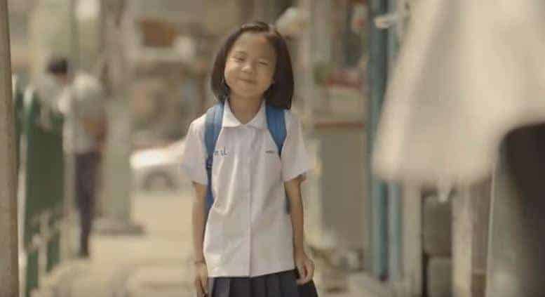 Emotional Thai ads featuring a young girl in a school uniform.