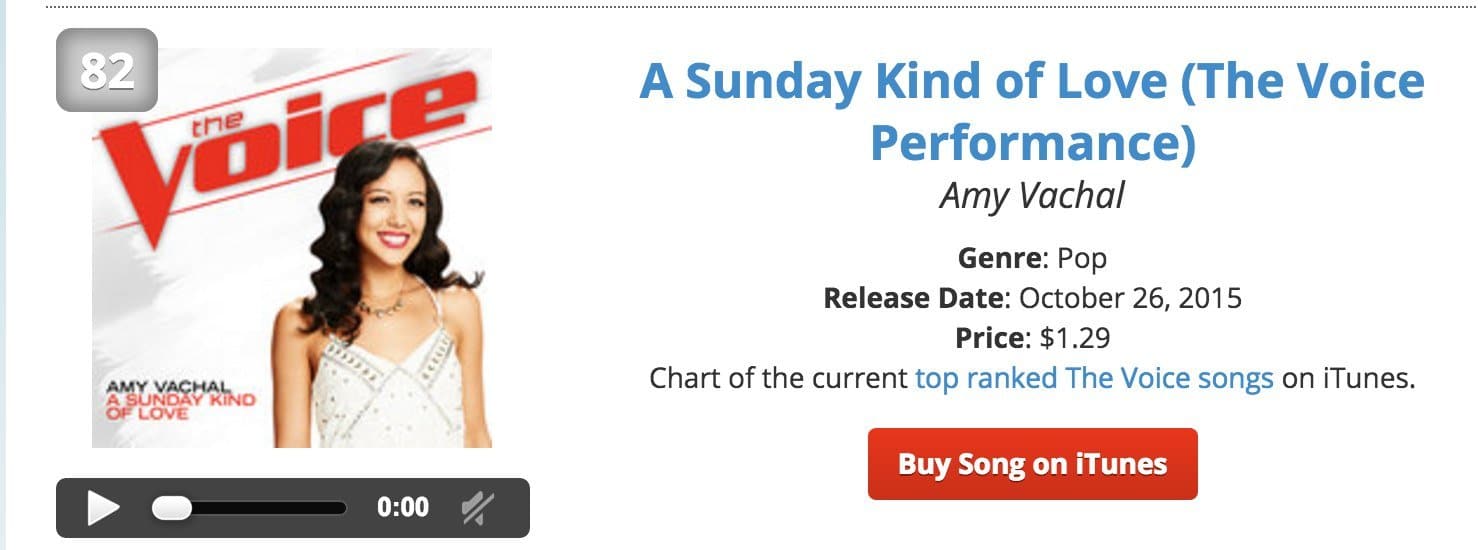 Watch Amy Vachal's "A Sunday Kind of Love" voice performance.