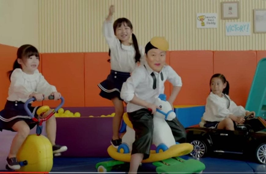 A group of children playing with toys in a toy room, featured in the viral sensation music video 