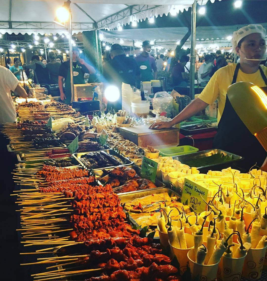 A #Friday food stand with an abundant variety of skewers to satisfy every taste.