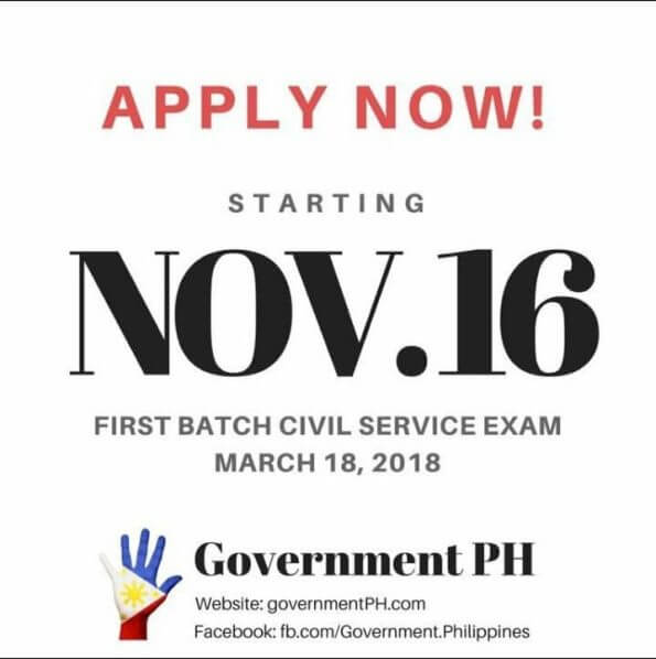 First batch civil service exam november 16.
