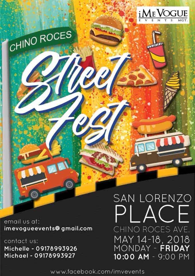 A flyer for the Chino Roces Street Fest in San Lorenzo Place.