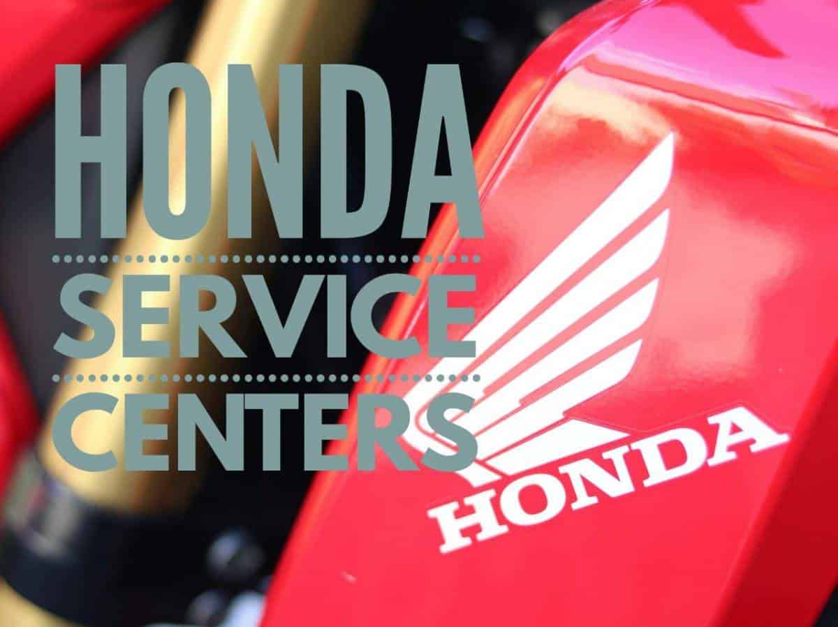 Honda service center logo on a motorcycle.