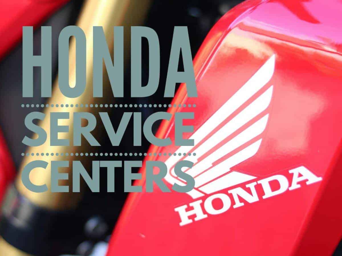 Honda service center logo on a motorcycle.