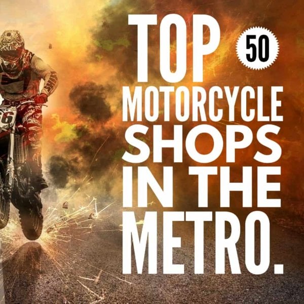 A man riding a motorcycle from one of the top 50 shops in Metro Manila, offering motorcycles for sale, parts and accessories, as well as bike repair services.