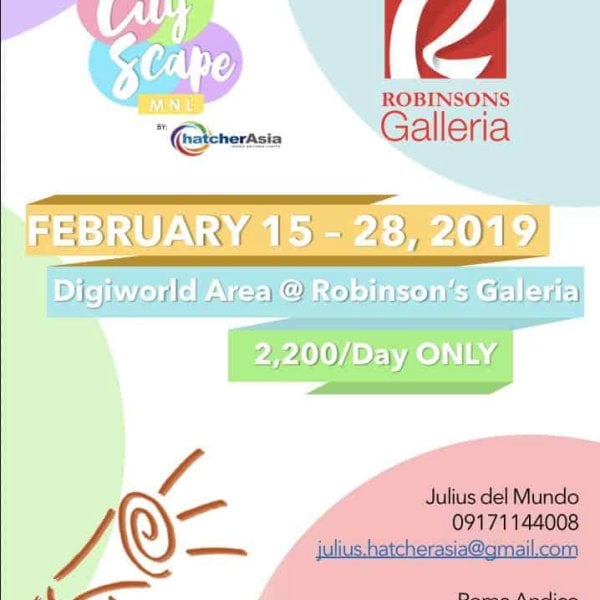 A flyer for the City Scape event at Robinson's Gallery in MNL.