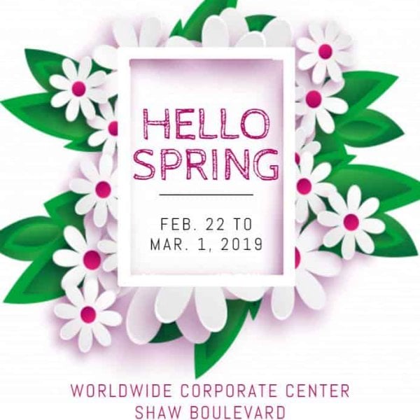 A flyer for the Hello Spring event.