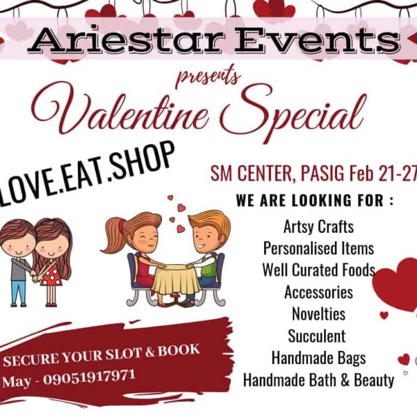 A flyer advertising a Valentine Special at Arestar Events.