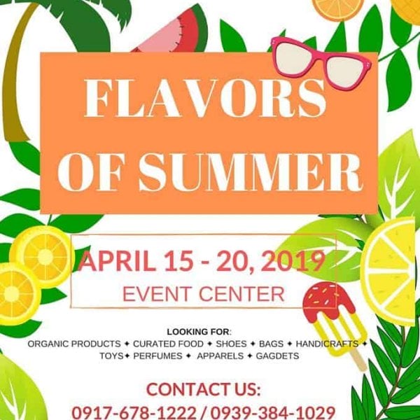 A vibrant flyer for the Flavors of Summer event at Vista Mall.