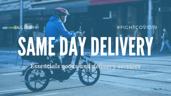A man on a bike delivering same day orders during quarantine from SulitDeals.
