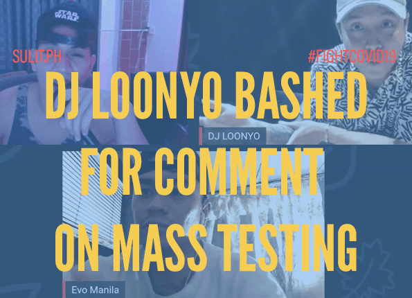 DJ Loonyo receives backlash for incorrect comments on mass testing in the showbiz industry.