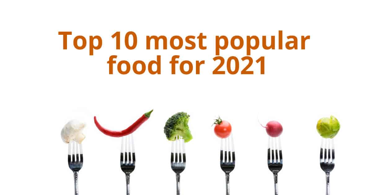 Top 10 popular foods in 2021.