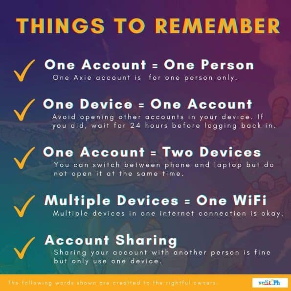 Social media tips to avoid getting your Axie Infinity account banned.