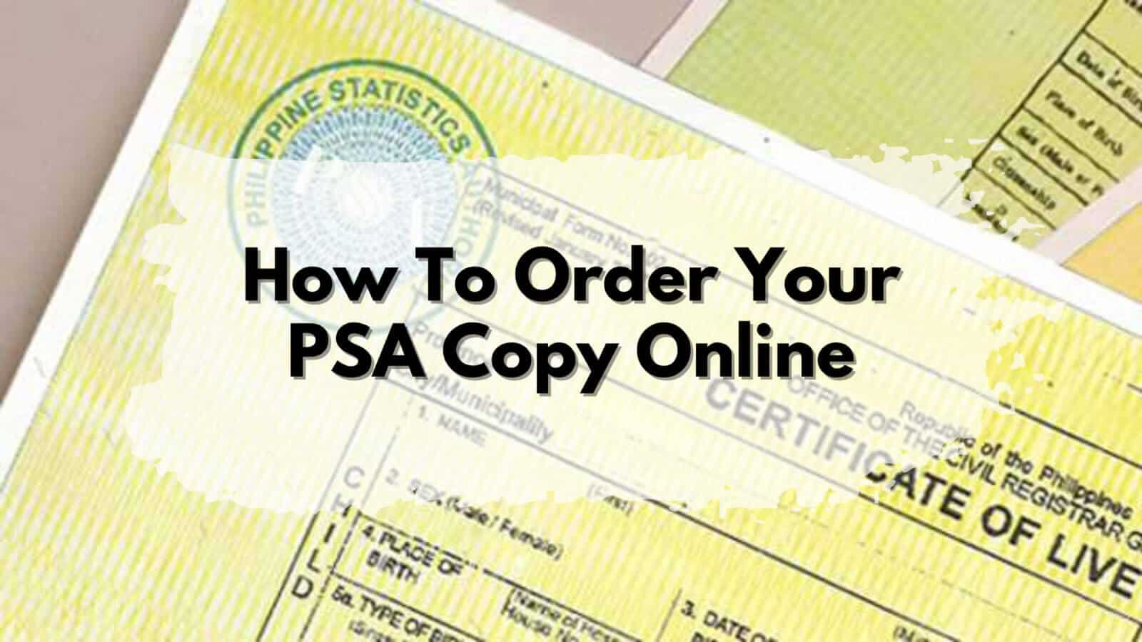 How to order your PSA copy online - Philippine Statistics Authority certificates.