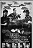 A black-and-white vintage movie poster showcases three men playing electric guitars, embodying a classic film aesthetic. Dressed in casual attire, they project music and drama themes. The title "Crossroads" stands out prominently, with vivamax listed among the additional credits below.