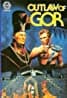 The cover of "Outlaw of Gor" features two men: one in dark regal attire with a headdress, and another bare-chested with a metallic accessory across his body, evoking the vivid intensity of a Vivamax drama. Dark blue tones fill the background while the foreground depicts a figure over a circular emblem.