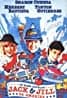 A vibrant movie poster showcases three animated children in blue uniforms at its center, surrounded by toys and festive decorations, evoking a holiday spirit. Above them are actors' names, hinting at a family holiday theme. The title reads "JACK & JILL," perhaps suggesting an upcoming release on Vivamax.