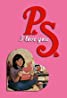 Pink book cover with P.S. I Love You text; a woman reads a red book, sitting on a couch framed by heart cutouts, reminiscent of must-watch Pinoy movies that capture timeless romance and emotion.