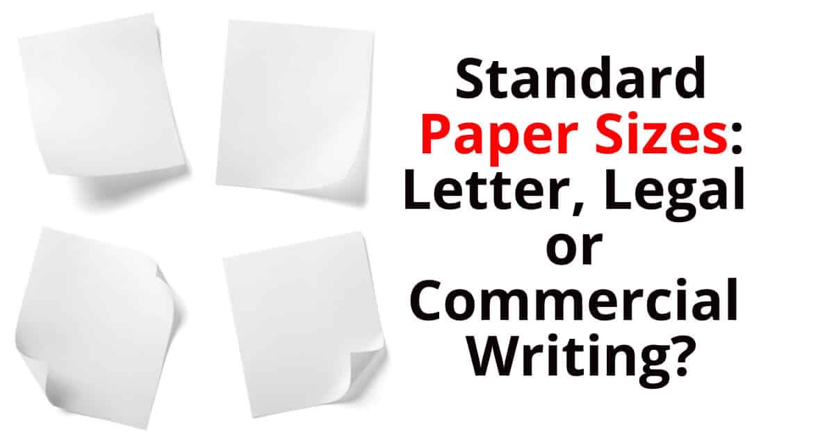 paper sizes inches or mm