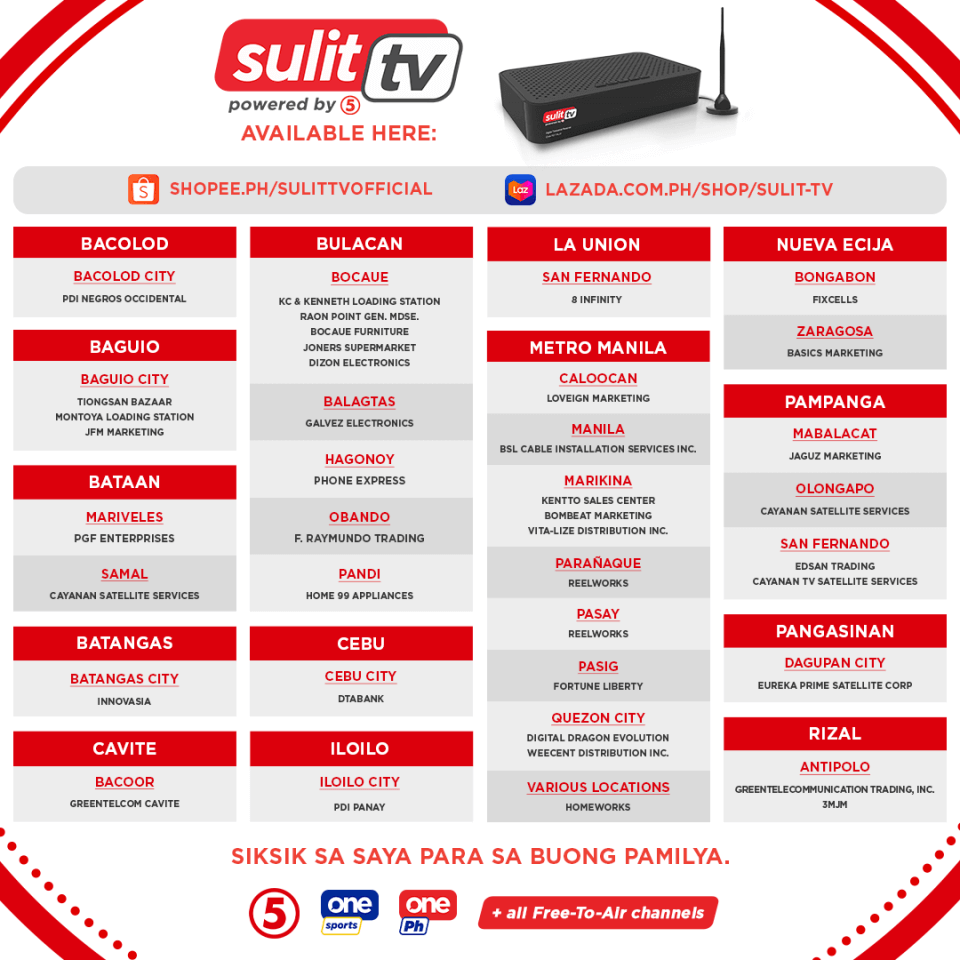 sulit tv availability