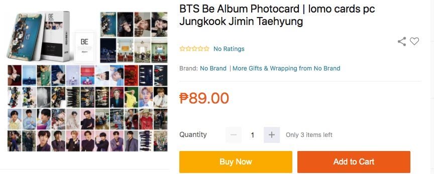 BTS BE ALBUM PHOTOCARD