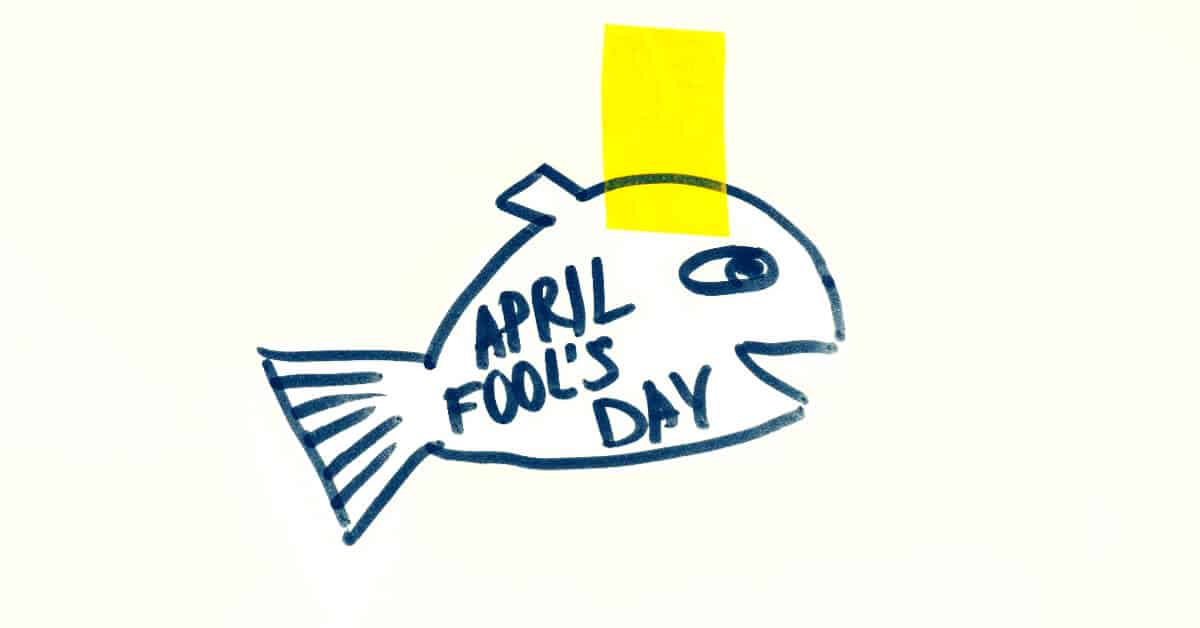A drawing of a fish celebrating April Fool's Day.
