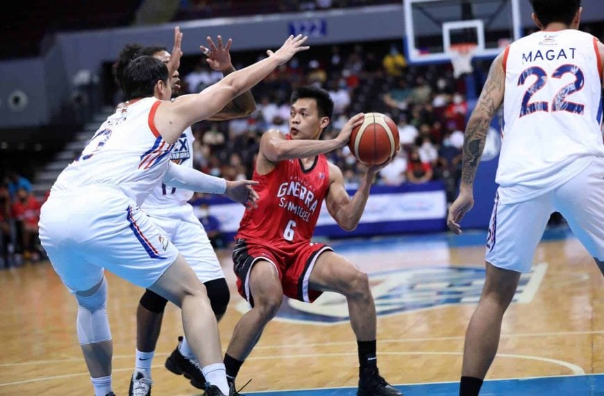 Ginebra basketball players rally to defeat NLEX in a game.