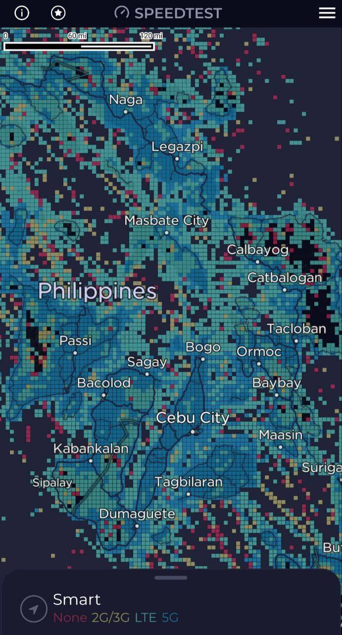 Visayas Mobile connectivity Map