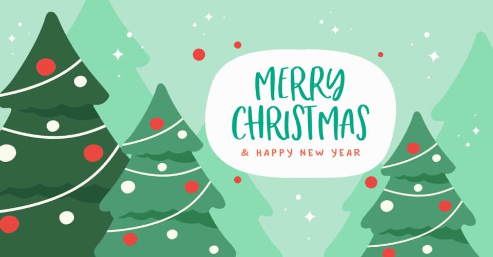 merry christmas and wishes for a happy new year.