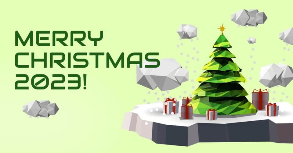 merry christmas 2021 filled with beautiful images of a christmas tree and presents on a green background. share your warm wishes with loved ones this holiday season.