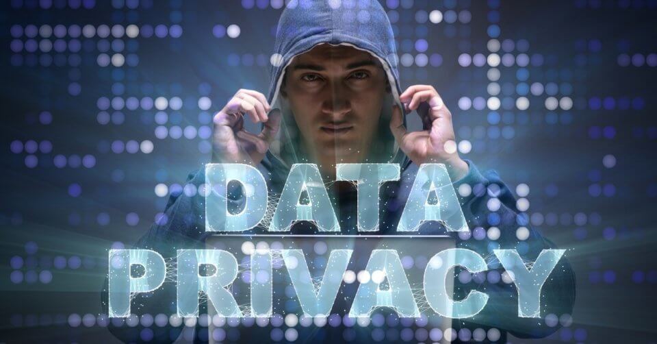 a man in a hoodie advocating for data privacy.